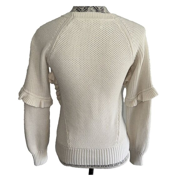 Ruffel Sweater, XS, women's Highline Collective, IVORY, long sleeve, BOHO - Picture 5 of 9